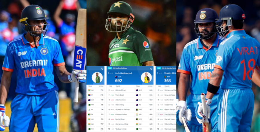 ICC वनडे रैंकिंग में गिल बने बाबर के दुश्मन, तो रोहित-विराट ने काटा बवाल, भारतीय खिलाड़ियों ने रैंकिंग में दिखाई दादागिरी