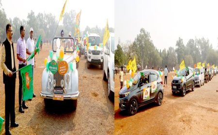 मुख्य निर्वाचन पदाधिकारी श्री अनुपम राजन ने विशाल कार रैली को दिखाई हरी झंडी