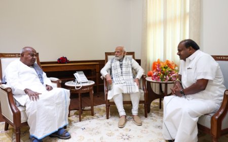 कर्नाटक में बीजेपी-जेडीएस के बीच सीट बंटवारे को लेकर बन गई है बात? पीएम से मिले देवेगौड़ा-कुमारस्वामी