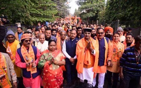 मंत्री श्री सारंग के नेतृत्व में निकली श्री रामलला प्राण प्रतिष्ठा जनजागरण यात्रा