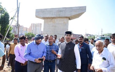 मंत्री श्री सारंग ने निर्माणाधीन ऐशबाग आरओबी का किया निरीक्षण