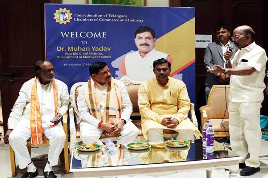 मुख्यमंत्री डॉ. यादव से फेडरेशन ऑफ तेलंगाना चेम्बर्स ऑफ कामर्स एण्ड इंडस्ट्रीज के प्रतिनिधिमंडल ने भेंट की