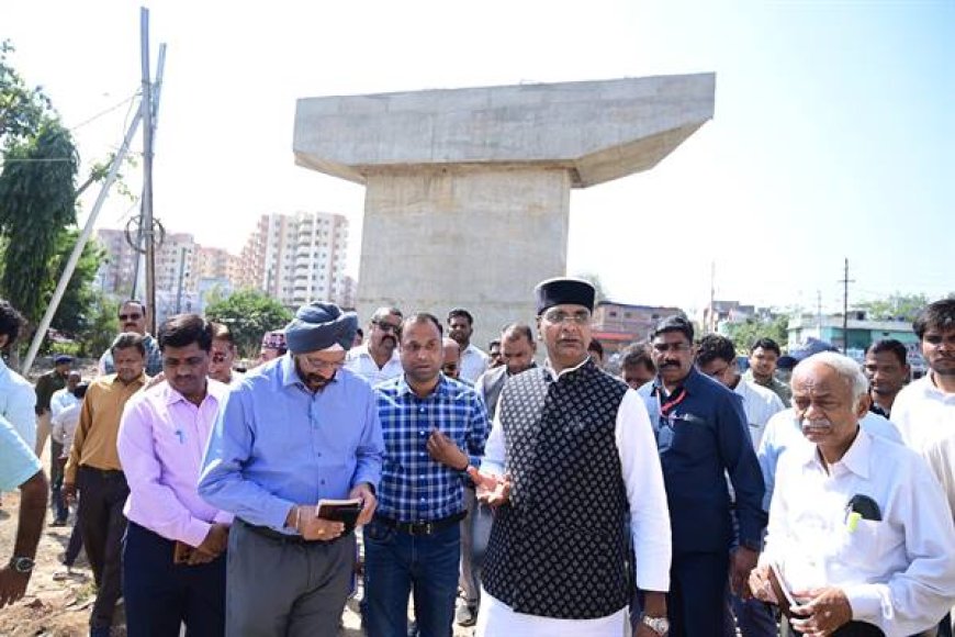 मंत्री श्री सारंग ने निर्माणाधीन ऐशबाग आरओबी का किया निरीक्षण