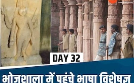 भोजशाला में ASI सर्वे के 1 महीने पूरे, अब भाषा विशेषज्ञ पहुंचे धार, शिलालेखों पर लिखी भाषा का होगा अनुवाद