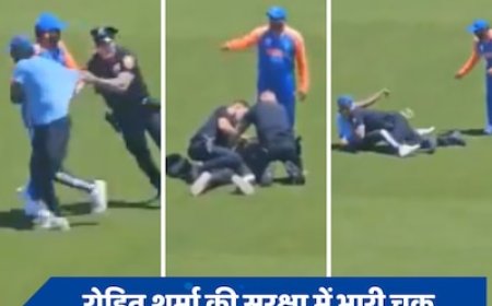 टी20 वर्ल्ड कप की सुरक्षा में चूक, सिक्योरिटी को चकमा देकर रोहित शर्मा से मिलने पहुंचा फैन
