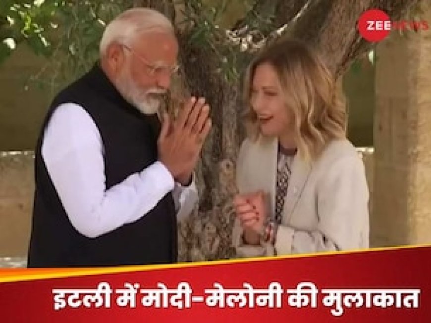 हाथ जोड़कर नमस्ते.. बातों का दौर, कुछ इस अंदाज में मेलोनी से मिले पीएम मोदी