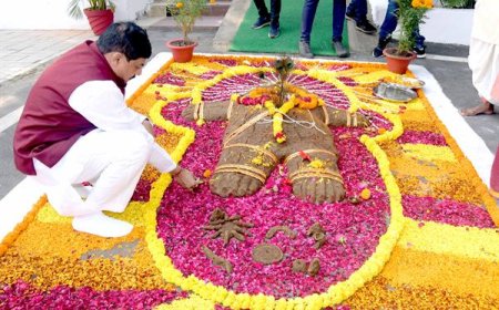 मुख्यमंत्री निवास में हुई गोवर्धन पूजा