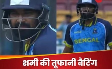 मोहम्मद शमी ने बल्ले से मचाया गदर, ताबड़तोड़ चौके-छक्कों से किया हैरान, क्वार्टर फाइनल में पहुंचा बंगाल