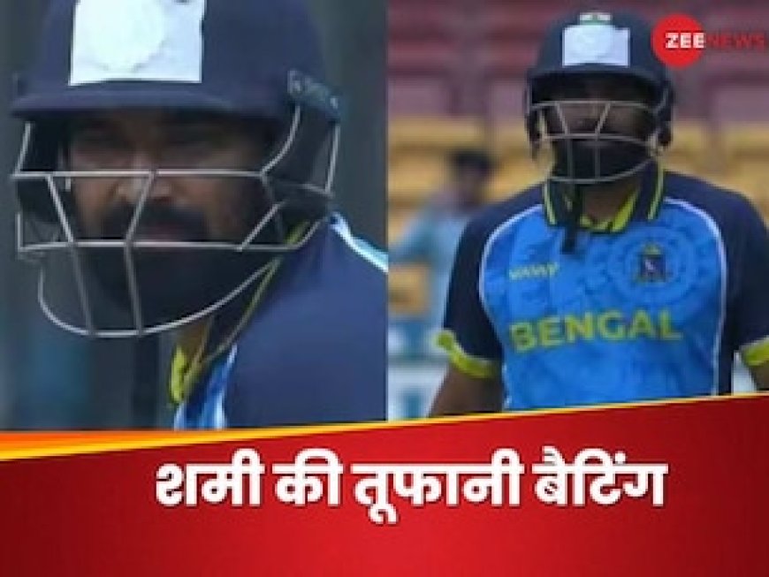 मोहम्मद शमी ने बल्ले से मचाया गदर, ताबड़तोड़ चौके-छक्कों से किया हैरान, क्वार्टर फाइनल में पहुंचा बंगाल