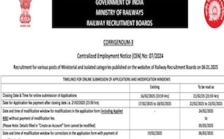 रेलवे भर्ती बोर्ड ने फिर से बढ़ाई ऑनलाइन फॉर्म भरने की तारीख, जानें क्या है आवेदन करने की लास्ट डेट