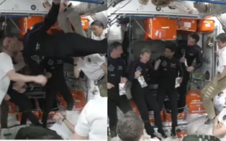 जब कोई अंतरिक्ष यात्री अंतरराष्ट्रीय स्पेस स्टेशन पहुंचता है तो क्या होता है, देखें लाइव VIDEO