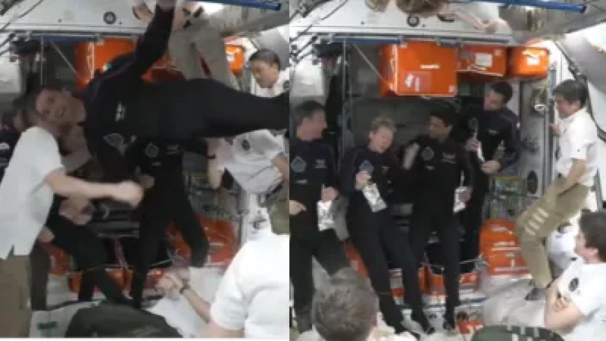 जब कोई अंतरिक्ष यात्री अंतरराष्ट्रीय स्पेस स्टेशन पहुंचता है तो क्या होता है, देखें लाइव VIDEO