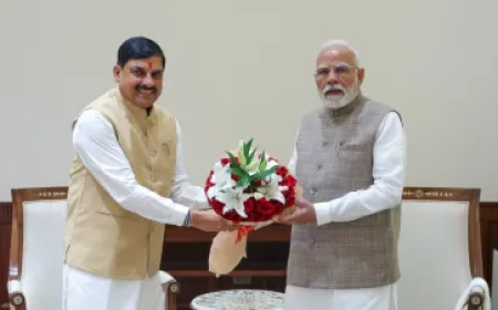 पीएम मोदी से मिले मध्य प्रदेश के सीएम मोहन यादव, 18 महीने के कार्यकाल की रिपोर्ट दी