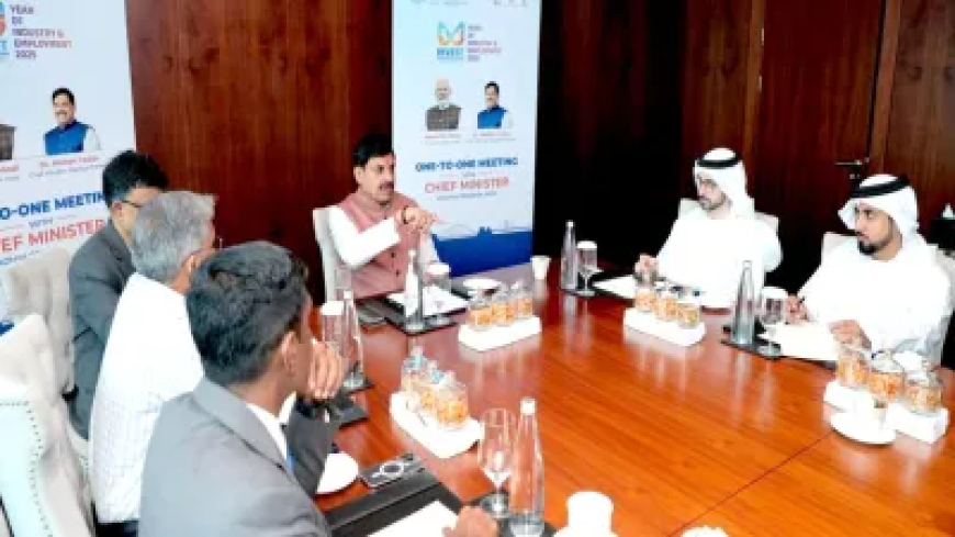 दुबई में व्यापारिक बैठकों के आयोजन में शामिल हुए सीएम मोहन यादव, कहा- ये है 'विकास यात्रा की एक मजबूत नींव'