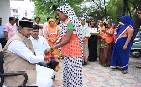 मंत्री श्री सारंग ने स्वच्छता मित्र बहनों के साथ मनाया रक्षाबंधन पर्व