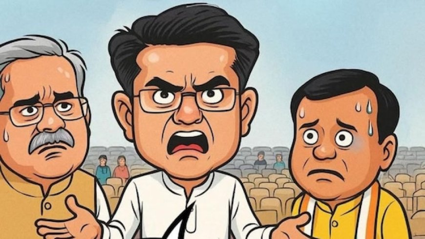 कांग्रेस की रैली में भीड़ नहीं जुटने पर BJP ने कसा तंज, गुस्से में दिखे सचिन पायलट, निशाने पर भूपेश और दीपक बैज