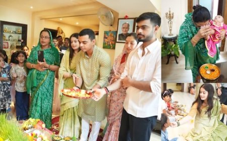 मामा' के घर कन्‍या पूजन, शिवराज की बहुओं ने अपने हाथों से खिलाया खाना, पत्‍नी ने माथे से लगाए चरण, तस्‍वीरें