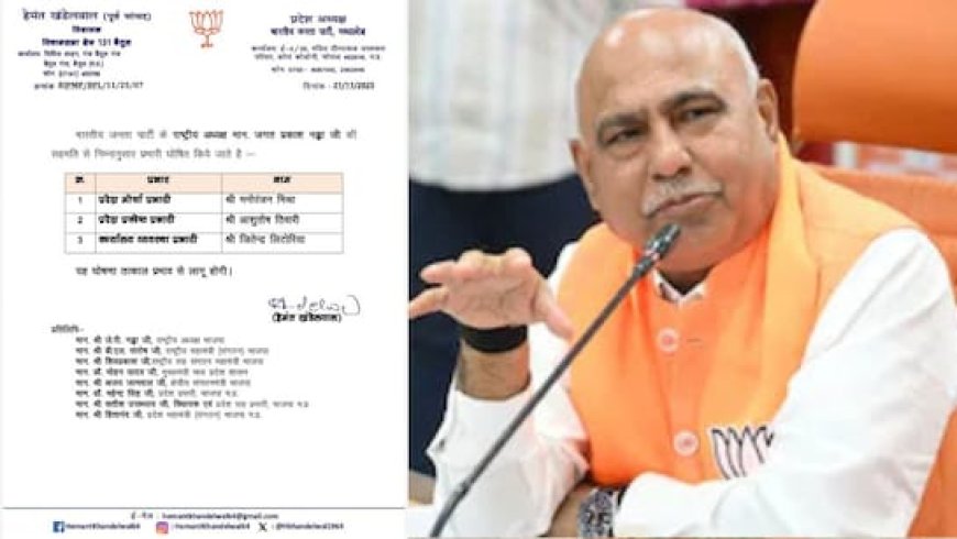 MP बीजेपी संगठन में नई जिम्मेदारियों का बंटवारा, मनोरंजन मिश्रा को बनाया गया प्रदेश मोर्चा प्रभारी, आशुतोष तिवारी को सौंपी गई नई जिम्मेदारी