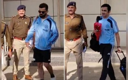 इंदौर पहुंची इंडिया-न्यूजीलैंड की टीमें, विराट और गंभीर को देख झूमे फैंस