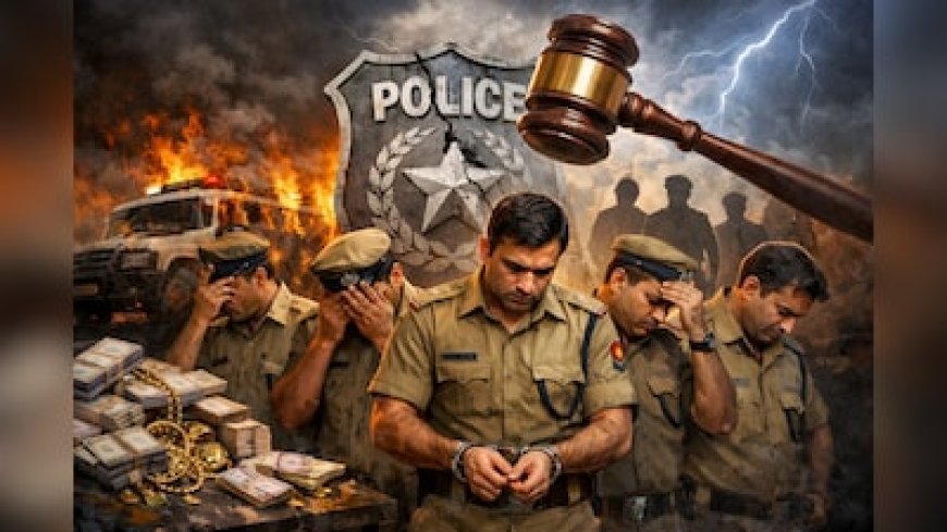 कानून के रखवाले ही लूट और रिश्वतखोरी के आरोपों में घिरे, आरोपी पांच पुलिसकर्मियों पर गिरी गाज