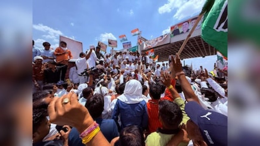 मुंबई-आगरा हाईवे पर चक्का जाम : MP कांग्रेस का ‘सड़क सत्याग्रह’; गेहूं खरीदी और MSP को लेकर किसान आंदोलन