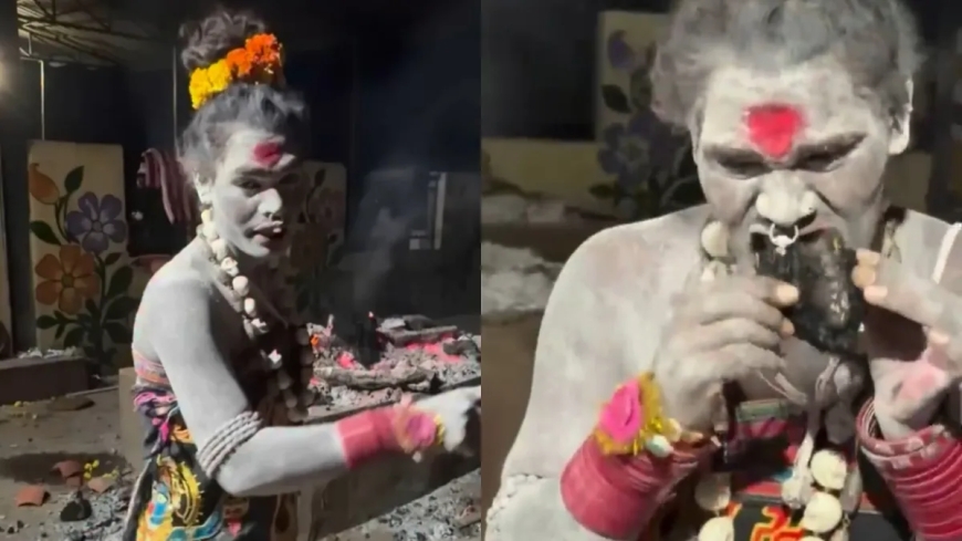 किन्नर अघोरी ने जलती चिता से शव का मांस निकालकर खाया, इंस्टाग्राम पर शेयर किया वीडियो, महामंडलेश्वर ने जताई आपत्ति