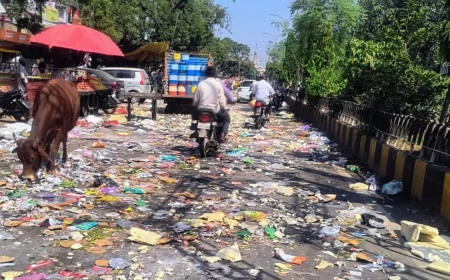सफाई व्यवस्था ठप, घरों-दुकानों के बाहर लगा कचरे का ढेर, कर्मचारियों ने सड़क पर फेंका कूड़ा